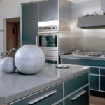 Industrial One-Wall Kitchen with island in Caesarstone 2003 Concrete|1588