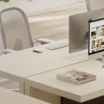 Caesarstone Fresh Concrete countertop office desk