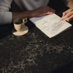 Close-up of Caesarstone Vanilla Noir worktops