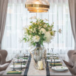 transitional style dinner table