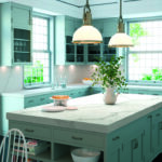 Farmhouse-kitchen-with-Island-in-Caesarstone-5131-Calacatta-Nuvo