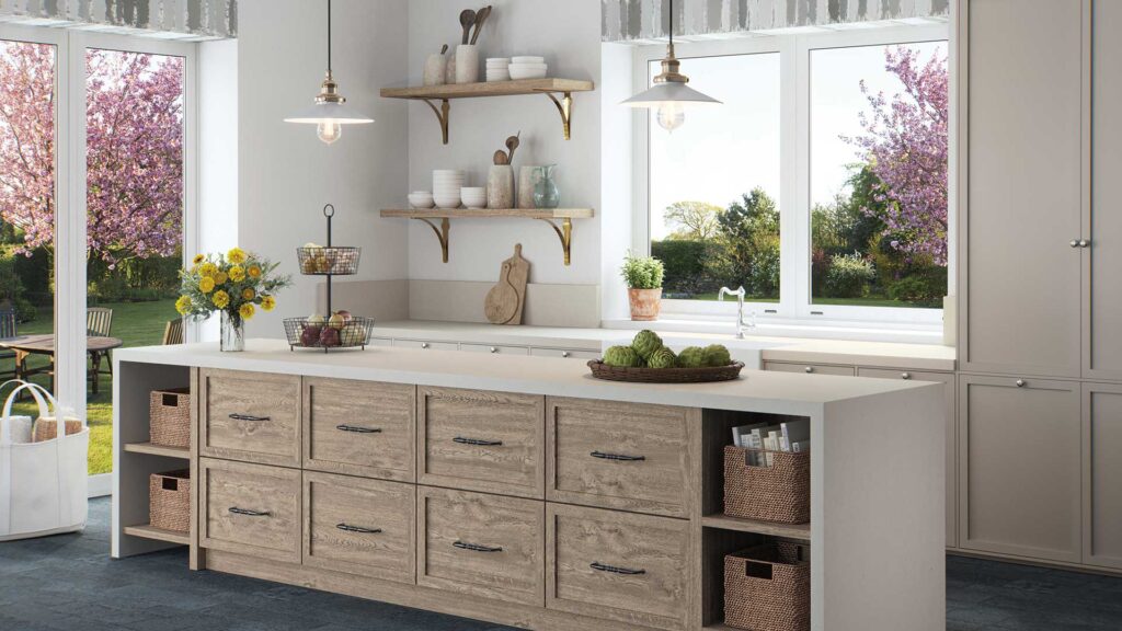 Farmhouse kitchen in Caesarstone 1004 Stoneburst