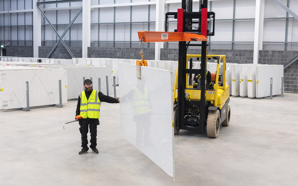 Caesarstone slab being moved in Dublin Distribution Centre
