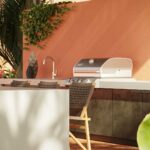 Outdoor Kitchen Island in Caesarstone Aluminous