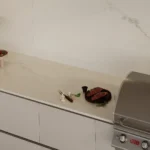 Caesarstone Snowdrift Porcelain kitchen worktops and backsplash