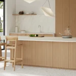 Caesarstone Mirabel porcelain kitchen island with Invisacook