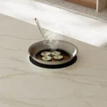 Caesarstone Mirabel porcelain kitchen worktop surface with Invisacook
