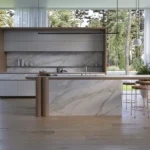 Caesarstone Mirabel porcelain kitchen worktop and island