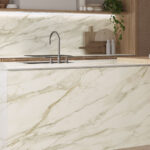 Caesarstone Mirabel Porcelain Worktops, Splashback and Kitchen Island