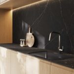 Caesarstone Smokestone Black Porcelain Worktop and Splashback