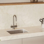 Close-up of a Caesarstone Marbannova Porcelain Splashback