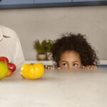 Low angle close-up of Caesarstone Dreamy Carrara kitchen worktops