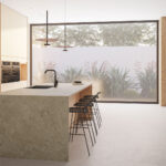 Caesarstone Mosstone Porcelain Worktop in a modern kitchen