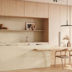 Caesarstone Marenstone Beige Porcelain Worktop in a Modern Kitchen