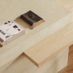 Close-up of Caesarstone Marenstone Beige Porcelain Kitchen Island