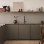 Caesarstone Auralux Textured Grey Porcelain Worktop and Splashback in a Modern Kitchen