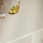 Close-up of Caesarstone Alpine Mist kitchen worktops