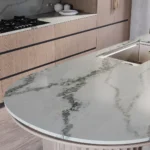 Close-up of a Caesarstone Ocean Sage Kitchen Worktop
